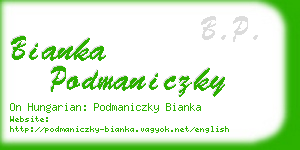 bianka podmaniczky business card